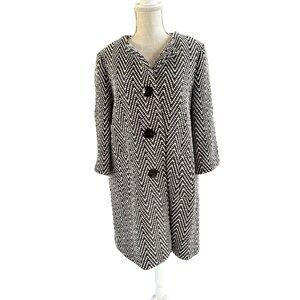 Michael Kors Womens Zigzag Coat L/G Black & White